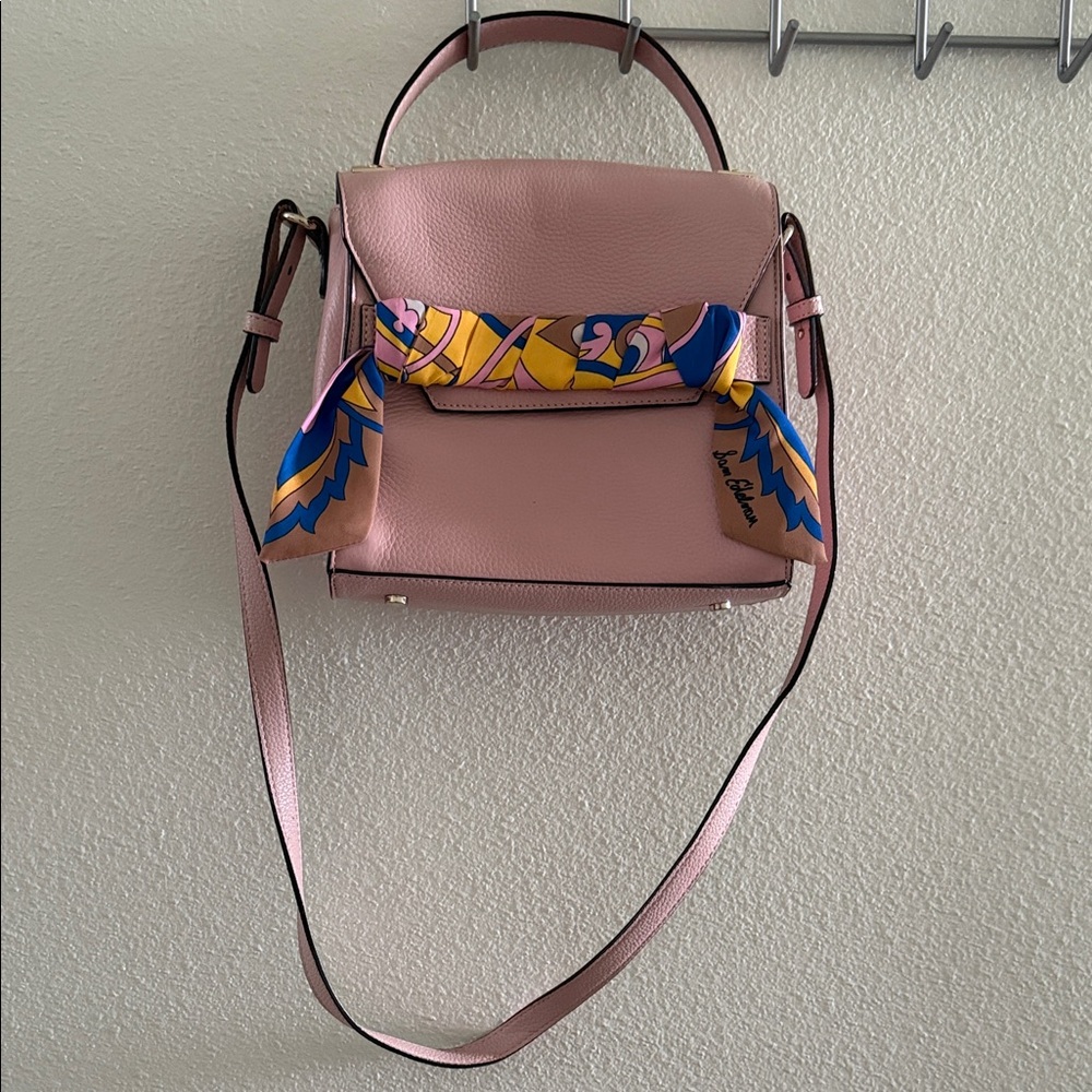 Sam Edelman Blush Crossbody Bag with Scarf Accent